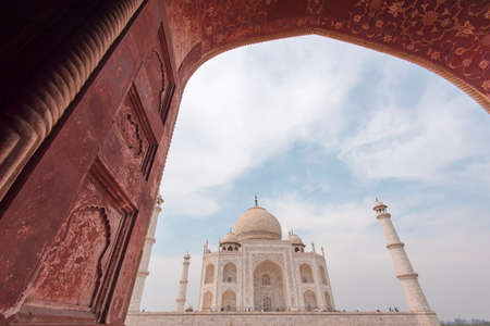 Amazing Taj Mahal mosque in Agra, Indiaの写真素材