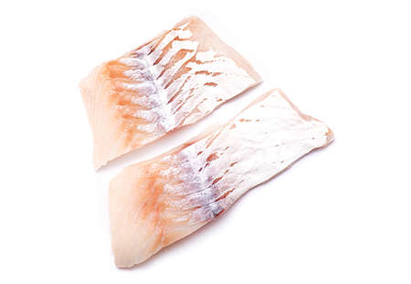 Raw Cod, Codfish, Fillet of Fish isolated on white Background
