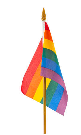 Desktop LGBT rainbow Gay Flag isolated on white Backgroundの写真素材