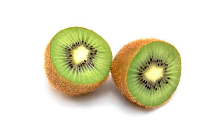 Fresh Kiwi Fruit isolated on white Backgroundの写真素材