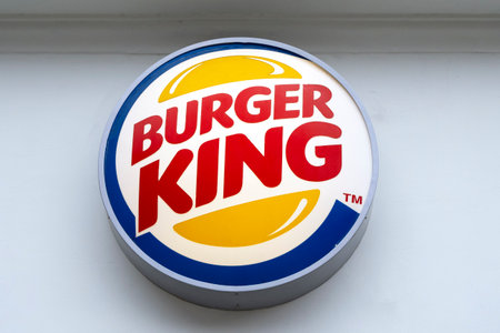 BUDAPEST - JAN 20: Burger King restaurant exterior - sign near the main entrance in Budapest on January 20. 2022 in Hungaryのeditorial素材