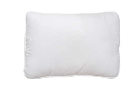 White round pillow isolated on whiteの写真素材