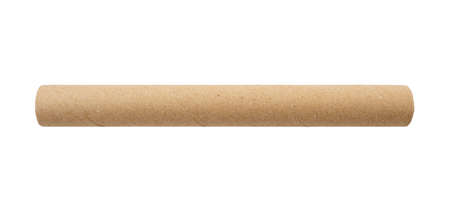 Long paper roll, tube, sleeve isolated on whiteの写真素材