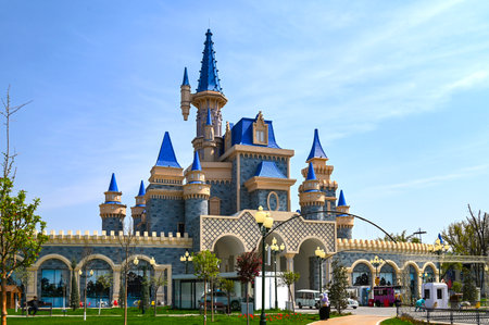 TASHKENT - APR 04: Castle of Magic City Park on April 04. 2024 in Tashkent, Uzbekistanのeditorial素材