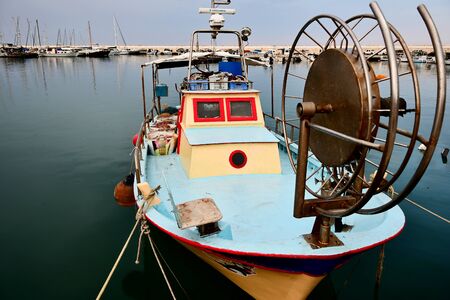 fishing boat in the harbourの写真素材