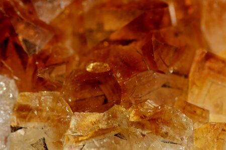 Orange color Citrine crystalの写真素材