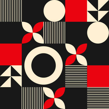 Abstract vector geometric pattern designed in Bauhaus style used as background or texture