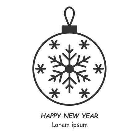 Decorated christmas glass balls for christmas tree. Illustration on a white background. For icon, stamp, label, certificate, brochure, gift card, poster, coupon or banner decoration. Vector EPS 10.のイラスト素材