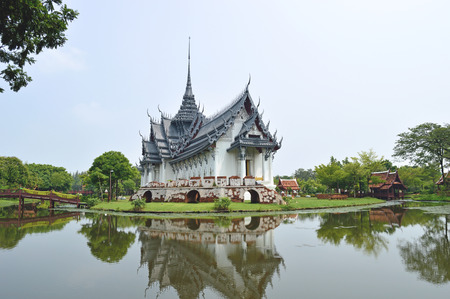 Sanphet Prasat Palace, Ancient City, Bangkok, Thailandの写真素材