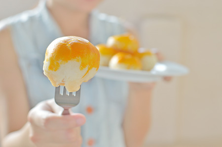 Chinese Pastry or Moon cake, Chinese festival dessertの写真素材