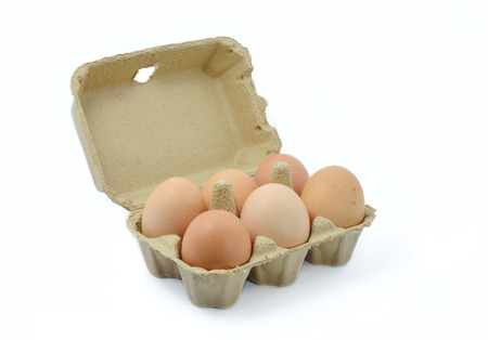 Fresh egg cartonsの写真素材