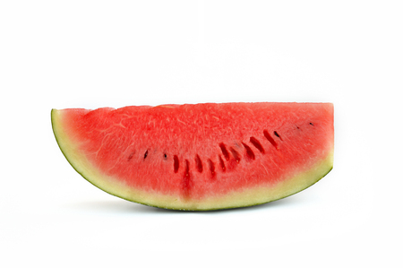 Slice of watermelon on white backgroundの写真素材