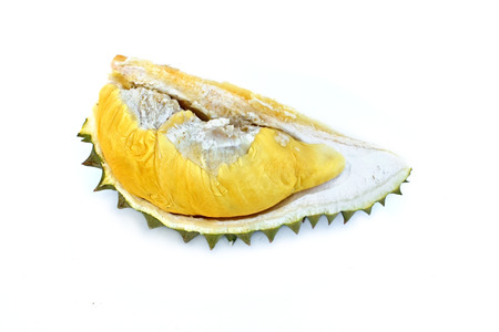 King of fruits, durian on white backgroundの写真素材
