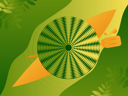 Ecotourism and nature exploration by boatのイラスト素材