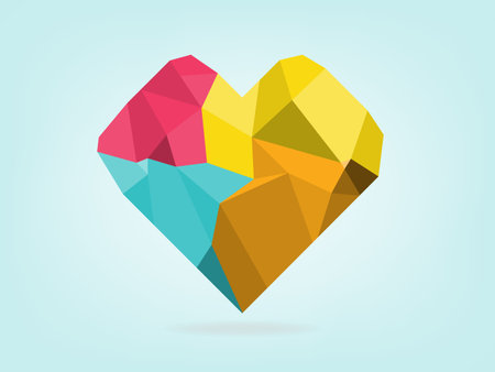 Abstract polygonal heart Love symbol conceptのイラスト素材