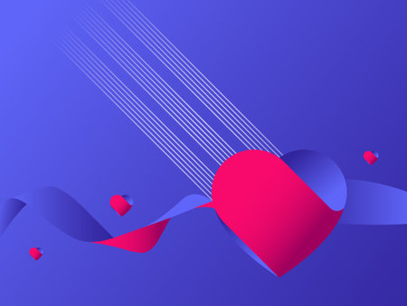 Heart ribbon with modern colorsのイラスト素材