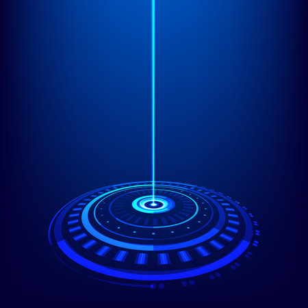 Abstract Futuristic technology with glowing lightのイラスト素材