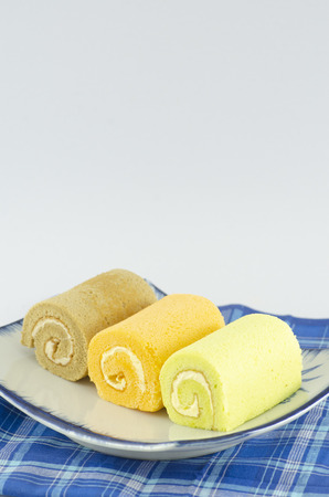 jam roll on plateの写真素材