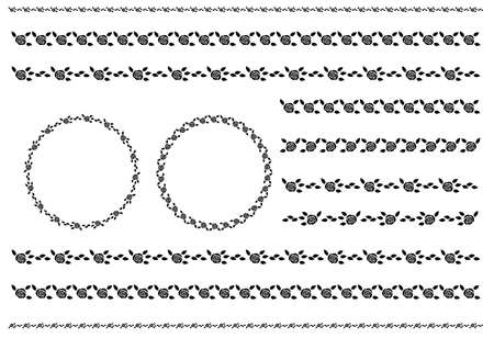 Frame of roses, lines.のイラスト素材