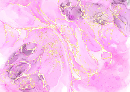 Alcohol ink wind background, wallpaper.
I divided it into vectors and made the golden part a separate layer.
1 background ink part, 2 gold streamlined parts, 3 splash parts and 3 layers.のイラスト素材