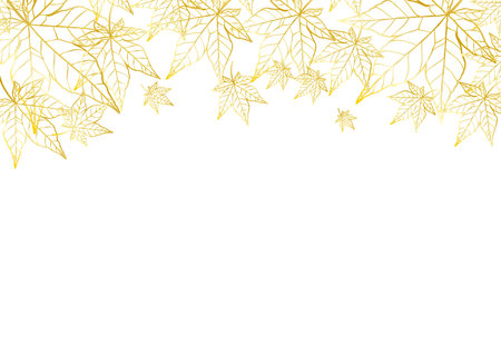 Gold autumn foliage frameのイラスト素材
