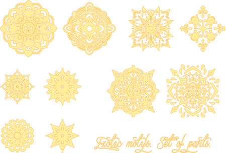 Mandala. Ethnic decorative elements. Hand drawn background. Islam, Arabic, Indian, ottoman motifs.のイラスト素材