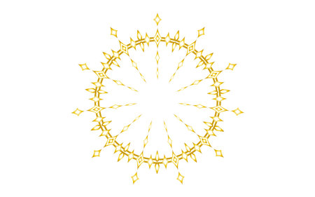 Futuristic geometric decorative frames with gold gradient that also retain classical elements.のイラスト素材