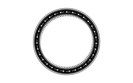 Star circle frame. Astrologically inspired frame, circular object.のイラスト素材