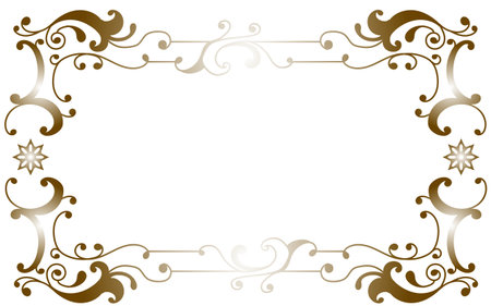 Hand-painted decorative frame in copper gradient.のイラスト素材
