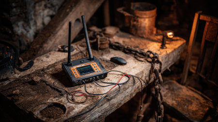 Blast vibration monitoring device setup on mining bench for engineering controlの素材
