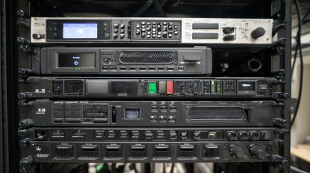 Rack-mounted security server setup in temperature-controlled IT roomの素材