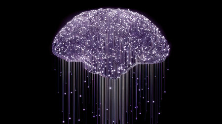 Holographic brain made of data streams representing machine learning algorithmsの素材