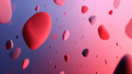 Clean abstract D digital design with floating shapes over gradient backgroundの素材