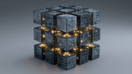 D concept of a scalable quantum computer unit with floating processor arraysの素材