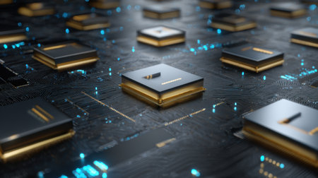 D concept of a scalable quantum computer unit with floating processor arraysの素材