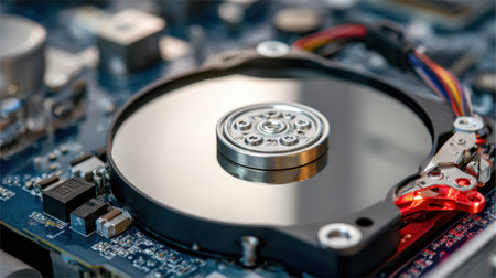 Backup drive connected to workstation for secure IT file restorationの素材