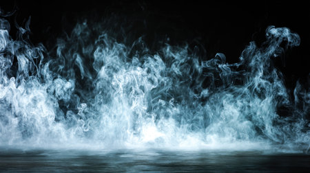 This image showcases ethereal white smoke gracefully flowing across a stark black background, perfect for evoking feelings of mystery and tranquility.の素材