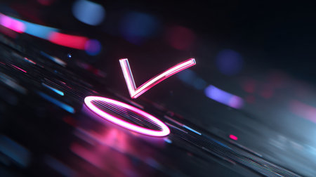 This striking abstract background features vibrant neon light elements with a dynamic motion blur, perfect for themes of technology and modern art.の素材