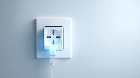 Explore a modern electrical outlet featuring a USB connection and a gentle glow. Perfect for minimalist interiors and efficient charging solutions at home.の素材