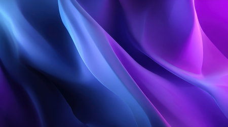 This stunning abstract background features flowing waves in deep blues and vibrant purples. Perfect for various creative projects, it conveys motion and elegance.の素材
