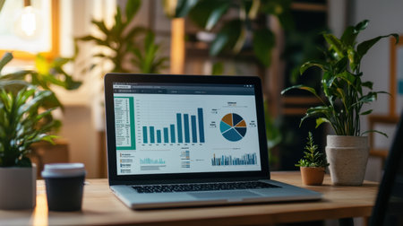 Corporate planning session setup with pinned documents and a digital whiteboardの素材