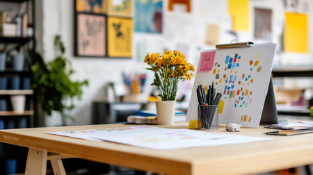 A shared whiteboard filled with wireframe sketches, teamwork plans, and creative brainstorming ideas.の素材