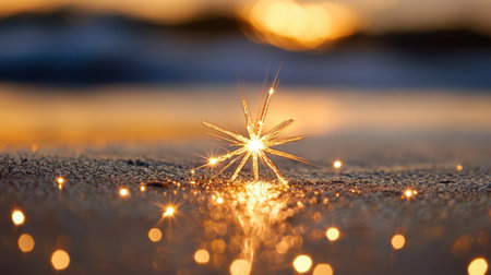 A close-up of wet sand glistening under the sun, small ripples forming as the tide moves in.の素材