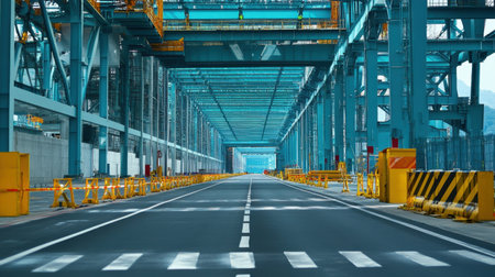 A building frame under construction with steel beams and temporary safety barriers around the siteの素材