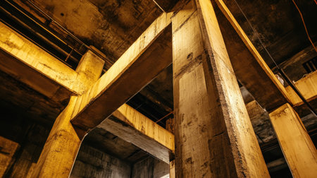 Crossbeam support structure forming the base of a multi-level parking garageの素材