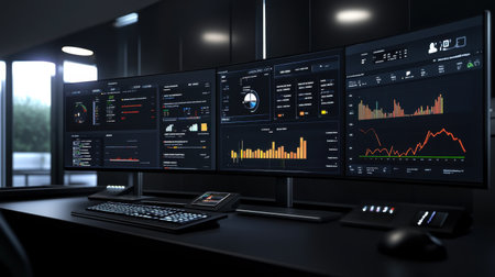 Cloud-based system monitoring dashboard with analytics, real-time alerts, and performance dataの素材