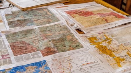 Environmental permitting documents with maps, signatures, and impact zones highlightedの素材