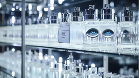 Eye wash station fully stocked, labeled, and clean, with inspection tag attachedの素材