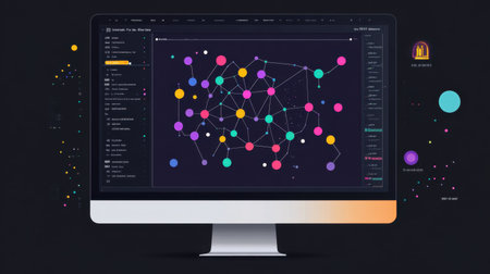 GraphQL playground on screen with query results and schema exploration panelの素材