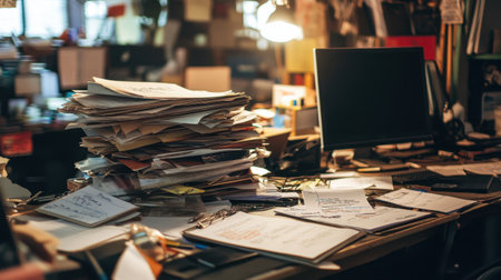 Quality audit report with defect rates, rework reasons, and action items on production office deskの素材